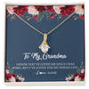 Alluring Beauty Necklace 18K Yellow Gold Finish | Personalized Grandma Necklace From Grandkids Granddaughter Grandson I've Loved You My Whole Life Floral Grandma Birthday Mothers Day Christmas Customized Message Card | teecentury