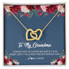 Interlocking Hearts Necklace 18K Yellow Gold Finish | Personalized Grandma Necklace From Grandkids Granddaughter Grandson I've Loved You My Whole Life Floral Grandma Birthday Mothers Day Christmas Customized Message Card | teecentury