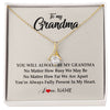 Alluring Beauty Necklace 18K Yellow Gold Finish | Personalized Grandma Necklace From Grandkids Granddaughter Grandson You're Always In My Heart Grandma Birthday Mothers Day Customized Gift Box Message Card | teecentury