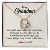 Forever Love Necklace 18K Yellow Gold Finish | Personalized Grandma Necklace From Grandkids Granddaughter Grandson You're Always In My Heart Grandma Birthday Mothers Day Customized Gift Box Message Card | teecentury