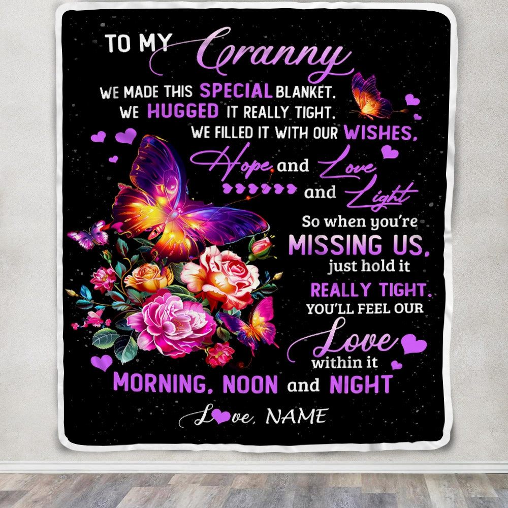 Personalized Granny Blanket From Grandkids Granddaughter We Made This Special Blanket Flower Granny Birthday Mothers Day Christmas Customized Fleece Blanket | teecentury