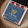 Interlocking Hearts Necklace 18K Yellow Gold Finish | Personalized Granny Necklace From Grandkids Granddaughter Grandson I've Loved You My Whole Life Floral Granny Birthday Mothers Day Christmas Customized Message Card | teecentury