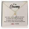 Alluring Beauty Necklace 18K Yellow Gold Finish | Personalized Granny Necklace From Grandkids Granddaughter Grandson You're Always In My Heart Granny Birthday Mothers Day Customized Gift Box Message Card | teecentury