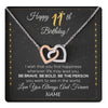 Interlocking Hearts Necklace Stainless Steel & Rose Gold Finish | 1 | Personalized Happy 11th Birthday Necklace For Her Women Daughter Niece Sister Goddaughter Granddaughter 11 Year Old Birthday Customized Gift Box Message Card | teecentury.myshopify