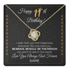 Love Knot Necklace 18K Yellow Gold Finish | 1 | Personalized Happy 11th Birthday Necklace For Her Women Daughter Niece Sister Goddaughter Granddaughter 11 Year Old Birthday Customized Gift Box Message Card | teecentury.myshopify