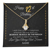 Alluring Beauty Necklace 18K Yellow Gold Finish | 1 | Personalized Happy 12th Birthday Necklace For Her Girls Daughter Niece Sister Goddaughter Granddaughter 12 Year Old Birthday Customized Gift Box Message Card | teecentury