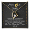 Forever Love Necklace 18K Yellow Gold Finish | 1 | Personalized Happy 12th Birthday Necklace For Her Girls Daughter Niece Sister Goddaughter Granddaughter 12 Year Old Birthday Customized Gift Box Message Card | teecentury