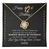 Love Knot Necklace 18K Yellow Gold Finish | 1 | Personalized Happy 12th Birthday Necklace For Her Girls Daughter Niece Sister Goddaughter Granddaughter 12 Year Old Birthday Customized Gift Box Message Card | teecentury