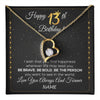 Forever Love Necklace 18K Yellow Gold Finish | 1 | Personalized Happy 13th Birthday Necklace For Her Girls Daughter Niece Sister Goddaughter Granddaughter 13 Year Old Birthday Customized Gift Box Message Card | teecentury
