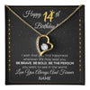 Forever Love Necklace 18K Yellow Gold Finish | 1 | Personalized Happy 14Th Birthday Necklace For Her Girls Daughter Niece Sister Goddaughter Granddaughter 14 Year Old Birthday Customized Gift Box Message Card | teecentury