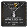 Alluring Beauty Necklace 14K White Gold Finish | 1 | Personalized Happy 16Th Birthday Necklace For Her Women Daughter Niece Sister Goddaughter Granddaughter 16 Year Old Birthday Customized Gift Box Message Card | teecentury.myshopify