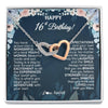 Interlocking Hearts Necklace Stainless Steel & Rose Gold Finish | 1 | Personalized Happy 16th Birthday Gifts Necklace Sweet Fifteen 16th Year Old Girl Birthday Gift Ideas For Her Daughter Niece Jewelry Gift Box Message Card | teecentury