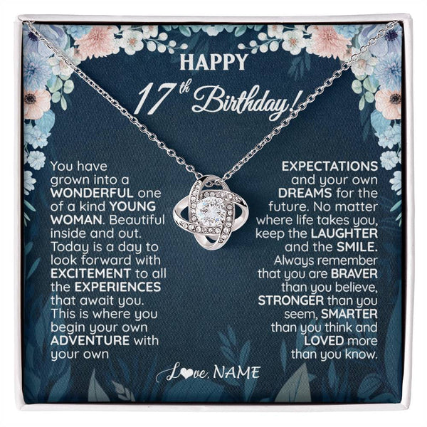 Personalized Happy 17th Birthday Gifts Necklace Sweet Fifteen 17th Year Old Girl Birthday Gift