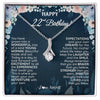 Alluring Beauty Necklace 14K White Gold Finish | 1 | Personalized Happy 22nd Birthday Gifts Necklace Sweet Fifteen 22nd Year Old Girl Birthday Gift Ideas For Her Daughter Niece Jewelry Gift Box Message Card | teecentury