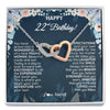Interlocking Hearts Necklace Stainless Steel & Rose Gold Finish | 1 | Personalized Happy 22nd Birthday Gifts Necklace Sweet Fifteen 22nd Year Old Girl Birthday Gift Ideas For Her Daughter Niece Jewelry Gift Box Message Card | teecentury