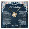 Love Knot Necklace 18K Yellow Gold Finish | 1 | Personalized Happy 22nd Birthday Gifts Necklace Sweet Fifteen 22nd Year Old Girl Birthday Gift Ideas For Her Daughter Niece Jewelry Gift Box Message Card | teecentury