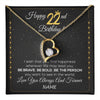 Forever Love Necklace 18K Yellow Gold Finish | 1 | Personalized Happy 22nd Birthday Necklace For Her Girls Daughter Niece Sister Goddaughter Granddaughter 22 Year Old Birthday Customized Gift Box Message Card | teecentury