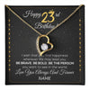 Forever Love Necklace 18K Yellow Gold Finish | 1 | Personalized Happy 23rd Birthday Necklace For Her Girls Daughter Niece Sister Goddaughter Granddaughter 23 Year Old Birthday Customized Gift Box Message Card | teecentury