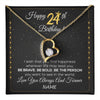 Forever Love Necklace 18K Yellow Gold Finish | 1 | Personalized Happy 24Th Birthday Necklace For Her Girls Daughter Niece Sister Goddaughter Granddaughter 24 Year Old Birthday Customized Gift Box Message Card | teecentury