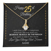 Alluring Beauty Necklace 18K Yellow Gold Finish | 1 | Personalized Happy 25Th Birthday Necklace For Her Girls Daughter Niece Sister Goddaughter Granddaughter 25 Year Old Birthday Customized Gift Box Message Card | teecentury