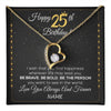 Forever Love Necklace 18K Yellow Gold Finish | 1 | Personalized Happy 25Th Birthday Necklace For Her Girls Daughter Niece Sister Goddaughter Granddaughter 25 Year Old Birthday Customized Gift Box Message Card | teecentury