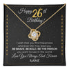 Love Knot Necklace 18K Yellow Gold Finish | 1 | Personalized Happy 26Th Birthday Necklace For Her Girls Daughter Niece Sister Goddaughter Granddaughter 26 Year Old Birthday Customized Gift Box Message Card | teecentury