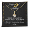 Alluring Beauty Necklace 18K Yellow Gold Finish | 1 | Personalized Happy 29Th Birthday Necklace For Her Girls Daughter Niece Sister Goddaughter Granddaughter 29 Year Old Birthday Customized Gift Box Message Card | teecentury