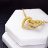 Interlocking Hearts Necklace 18K Yellow Gold Finish | 4 | Personalized Happy 30Th Birthday Necklace For Her Women Daughter Niece Sister Goddaughter Granddaughter 30 Year Old Birthday Customized Gift Box Message Card | teecentury.myshopify