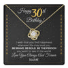 Love Knot Necklace 18K Yellow Gold Finish | 1 | Personalized Happy 30Th Birthday Necklace For Her Women Daughter Niece Sister Goddaughter Granddaughter 30 Year Old Birthday Customized Gift Box Message Card | teecentury.myshopify