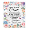 Personalized Happy Birthday Aunt Gifts From Niece Nephew Blanket Butterfly Flower Present Birthday Gift For Aunt Gifts Customized Fleece Throw Blanket | teecentury