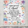 Personalized Happy Birthday Aunt Gifts From Niece Nephew Blanket Butterfly Flower Present Birthday Gift For Aunt Gifts Customized Fleece Throw Blanket | teecentury