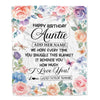 Personalized Happy Birthday Auntie Gifts From Niece Nephew Blanket Butterfly Flower Present Birthday Gift For Auntie Gifts Customized Fleece Throw Blanket | teecentury
