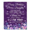 Personalized Happy Birthday Bonus Daughter Birthday Gifts From Mom Dad Blanket Purple Floral Unique Birthday Gifts Stepdaughter Gifts Customized Fleece Blanket | teecentury