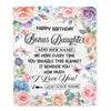 Personalized Happy Birthday Bonus Daughter Gifts From Mom Dad Blanket Butterfly Flower Present Birthday Gift For Stepdaughter Gifts Customized Fleece Blanket | teecentury