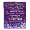 Personalized Happy Birthday Bonus Mom Birthday Gifts From Stepdaughter Blanket Purple Floral Unique Birthday Gifts Stepmom Gifts Customized Fleece Blanket | teecentury