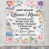 Personalized Happy Birthday Bonus Mom Gifts From Stepdaughter Blanket Butterfly Flower Present Birthday Gift For Stepmom Gifts Customized Fleece Throw Blanket | teecentury