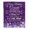 Personalized Happy Birthday Cousin Birthday Gifts From Family Blanket Purple Floral Unique Birthday Gifts Cousin Gifts Customized Fleece Throw Blanket | teecentury
