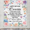 Personalized Happy Birthday Cousin Gifts From Family Blanket Butterfly Flower Present Birthday Gift For Cousin Gifts Customized Fleece Throw Blanket | teecentury
