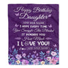 Personalized Happy Birthday Daughter Birthday Gifts From Mom Dad Blanket Purple Floral Unique Birthday Gifts Daughter Gifts Customized Fleece Throw Blanket | teecentury