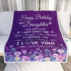 Personalized Happy Birthday Daughter Birthday Gifts From Mom Dad Blanket Purple Floral Unique Birthday Gifts Daughter Gifts Customized Fleece Throw Blanket | teecentury