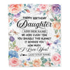 Personalized Happy Birthday Daughter Gifts From Mom Dad Blanket Butterfly Flower Present Birthday Gift For Daughter Gifts Customized Fleece Throw Blanket | teecentury