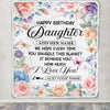 Personalized Happy Birthday Daughter Gifts From Mom Dad Blanket Butterfly Flower Present Birthday Gift For Daughter Gifts Customized Fleece Throw Blanket | teecentury