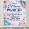 Personalized Happy Birthday Daughter Gifts From Mom Dad Blanket Floral Flower Birthday Gifts For Daughter Gifts For Birthday Customized Fleece Throw Blanket | teecentury