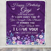 Personalized Happy Birthday Gigi Birthday Gifts From Granddaughter Grandson Blanket Purple Floral Unique Birthday Gifts Gigi Gifts Customized Fleece Blanket | teecentury
