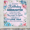 Personalized Happy Birthday Goddaughter Gifts From Godmother Blanket Floral Flower Birthday Gifts For Goddaughter Gifts Birthday Customized Fleece Blanket | teecentury