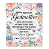 Personalized Happy Birthday Godmother Gifts From Niece Nephew Blanket Butterfly Flower Present Birthday Gift For Aunt Gifts Customized Fleece Throw Blanket | teecentury