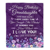 Personalized Happy Birthday Granddaughter Birthday Gifts From Grandma Blanket Purple Floral Unique Birthday Gifts Granddaughter Gifts Customized Fleece Blanket | teecentury