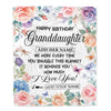Personalized Happy Birthday Granddaughter Gifts From Grandma Blanket Butterfly Flower Present Birthday Gift For Granddaughter Gifts Customized Fleece Blanket | teecentury