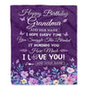 Personalized Happy Birthday Grandma Birthday Gifts From Granddaughter Blanket Purple Floral Unique Birthday Gifts Grandma Gifts Customized Fleece Blanket | teecentury