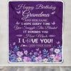 Personalized Happy Birthday Grandma Birthday Gifts From Granddaughter Blanket Purple Floral Unique Birthday Gifts Grandma Gifts Customized Fleece Blanket | teecentury